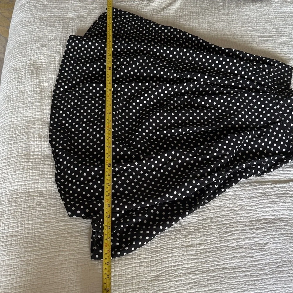 See You Monday Black and White Polka Dot A-Line Skirt / M